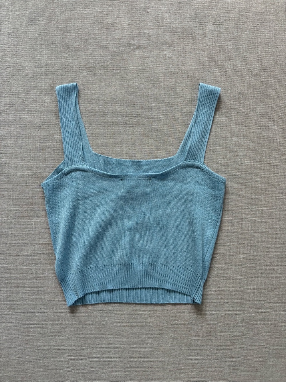 Cider baby blue embroidered knit coquette crop top in size M - Picture 5 of 7